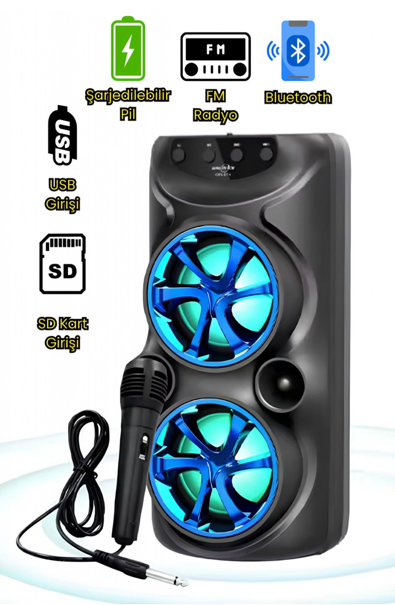 BOXA PORTABILA GTS 1778 MICROFON FM, BLUETHOOT SD, USB,EN GROSS