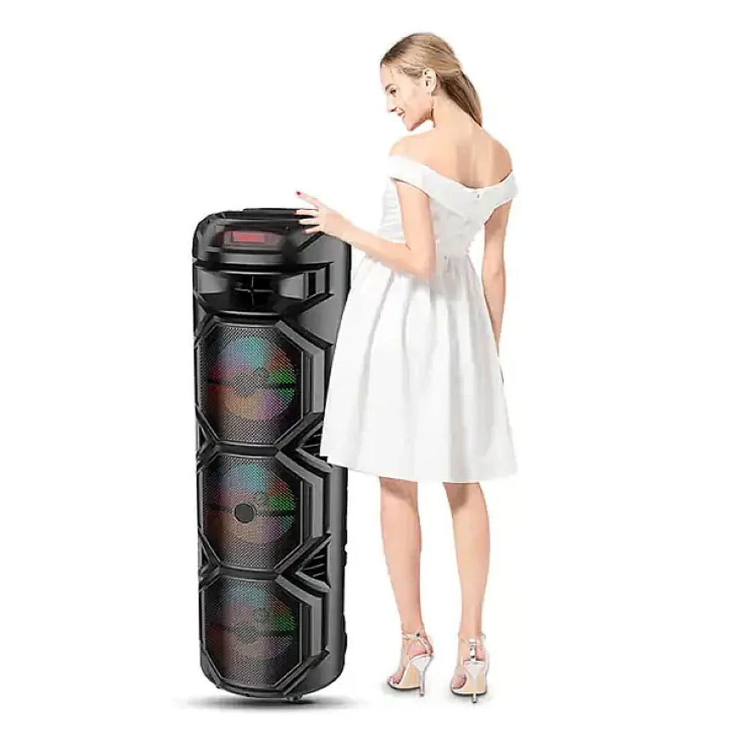 Boxa portabila Bluetooth cu 3 Difuzoare 1800W P.M.P.O mi de 8″ ZQS8301 Telecomanda si Microfon,95cm înălțime