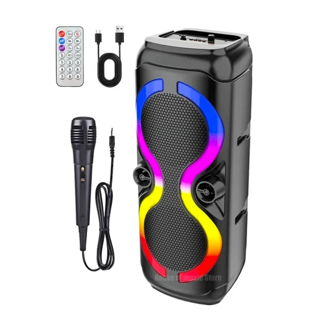 Boxa Portabila, Bluetooth, 64cm, ZQS 8229/8230, 1000W PMPO, Radio FM, USB/TF/TWS, Leduri Disco, Microfon Inclus, Telecomanda