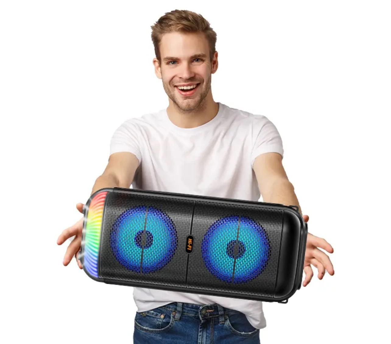 Boxa portabila cu microfon ZQS6227 400W PMPO BT/FM/USB/TWS RGB