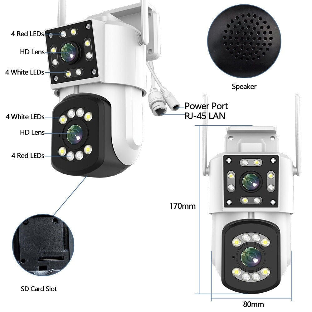 CAMERA DUBLA DE SUPRAVEGHERE WIFI 365°, BIDIRECTIONALA