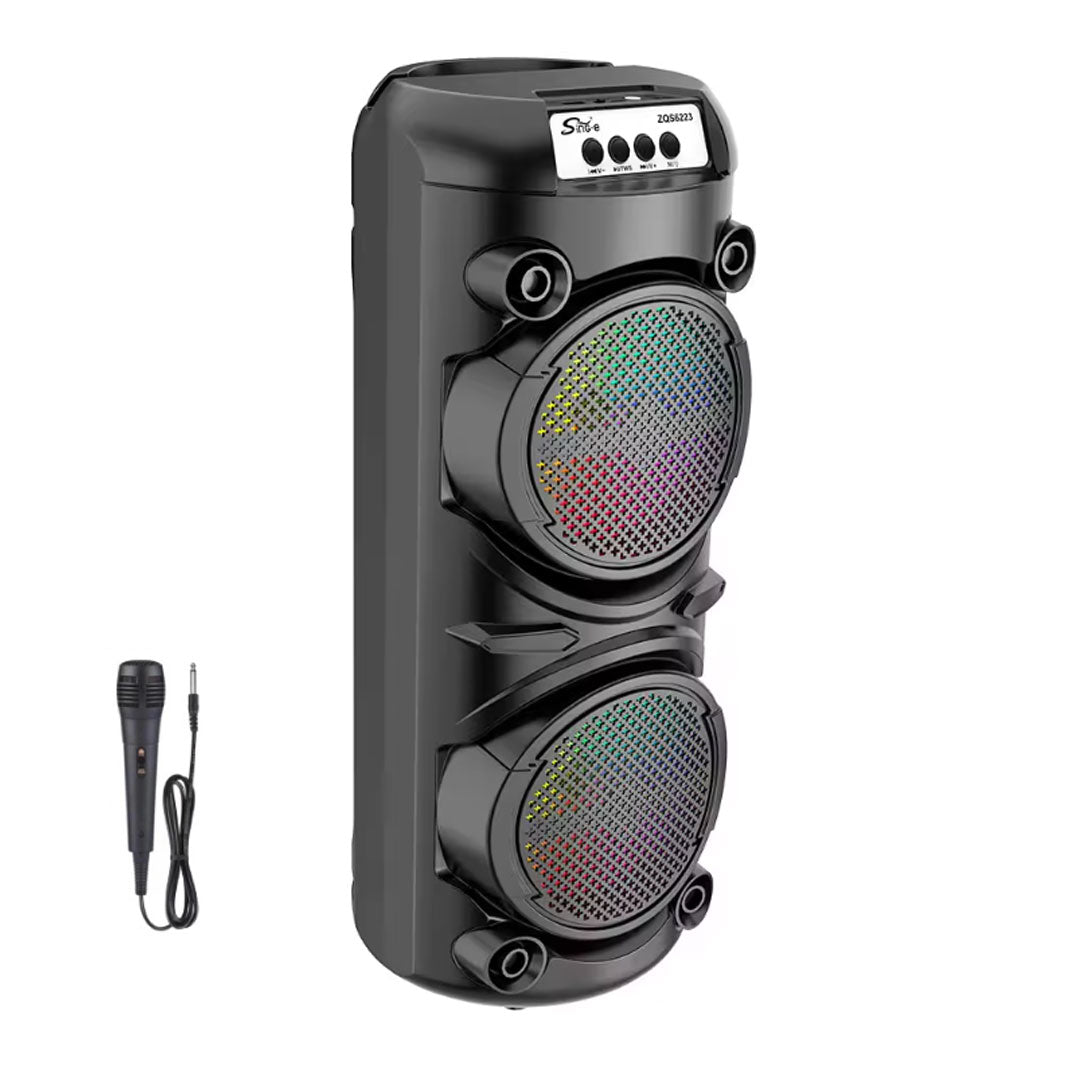 Boxa Portabila ZQS6223, Bluetooth, Karaoke Led Player, Microfon, 1800mAh, 300W PMPO, 51cm