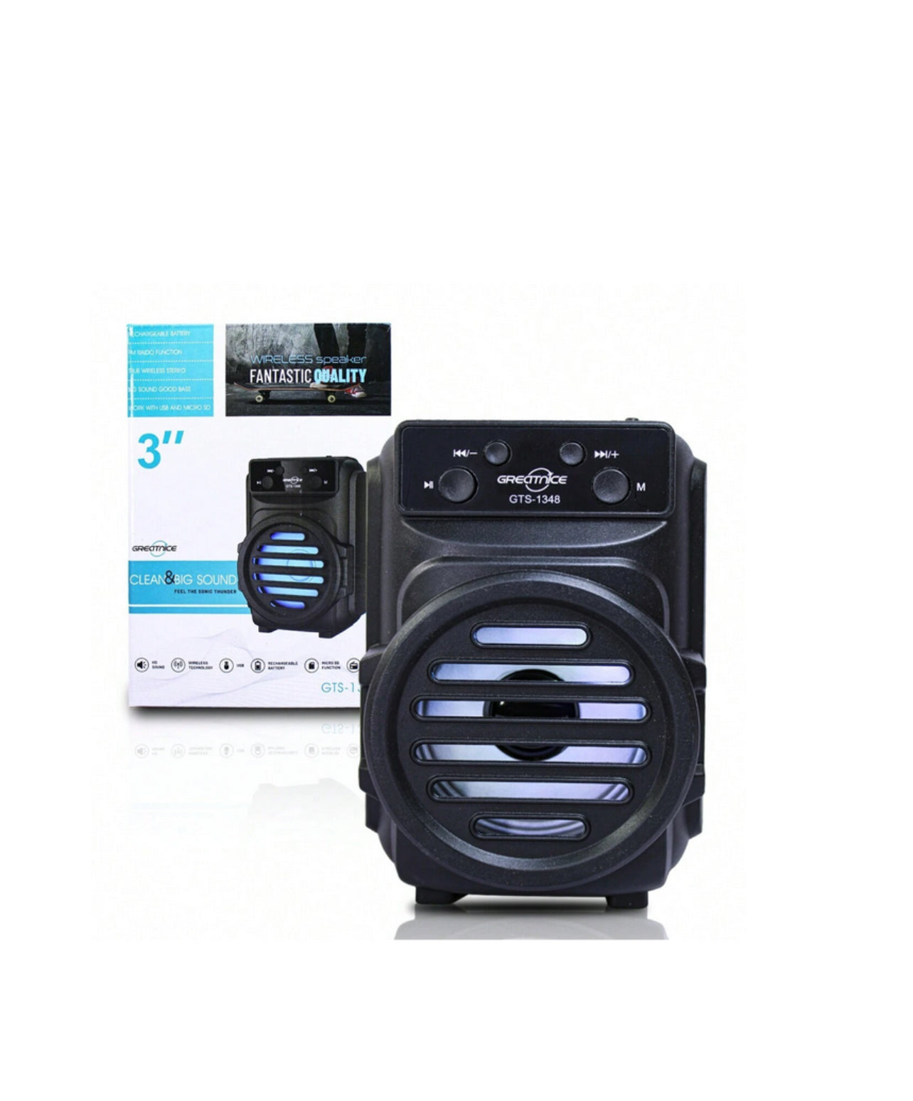 Boxa portabila GTS-1961, 15W PMPO, Lumini engross