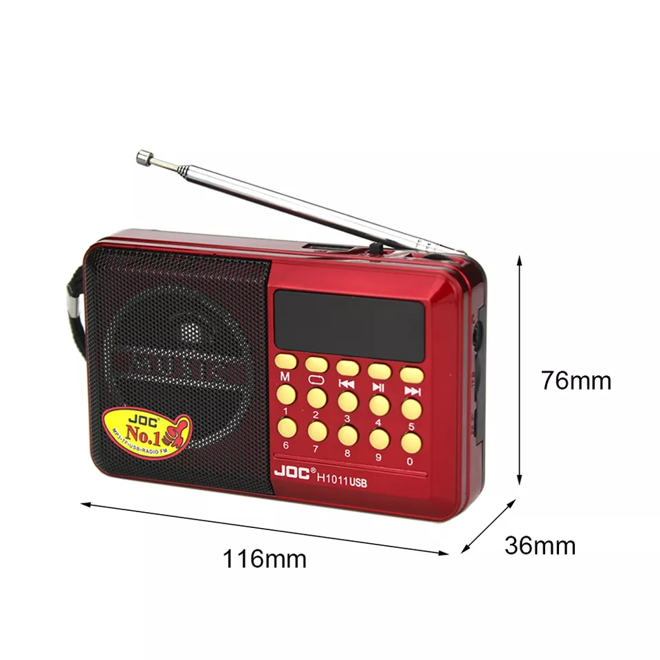 Radio, Portabil, Acumulator, Bluetooth, Card SD, USB 2.0, MP3, Ecran LED, Rosu,EN GROSS