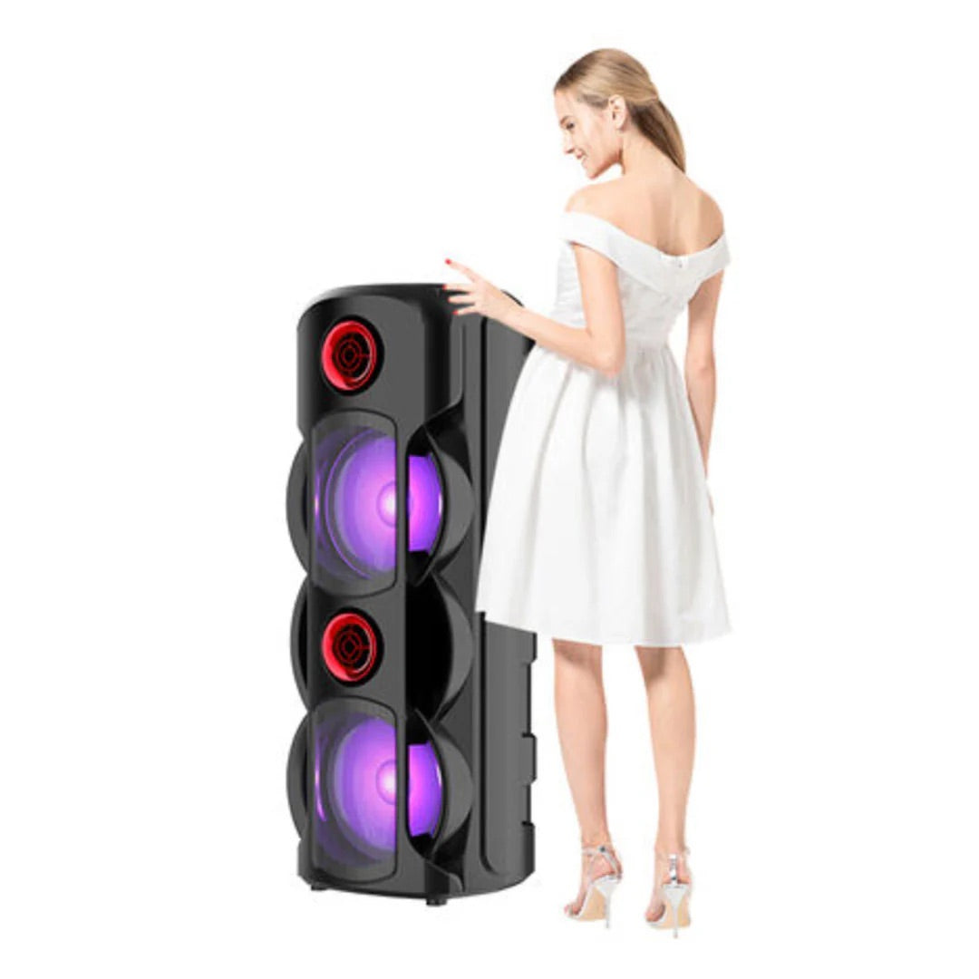 Boxa Portabila Super Bass USB BT AUX FM Microfon, Telecomanda ZQS 8225, 77.5CM INALTIME, 200W PMPO