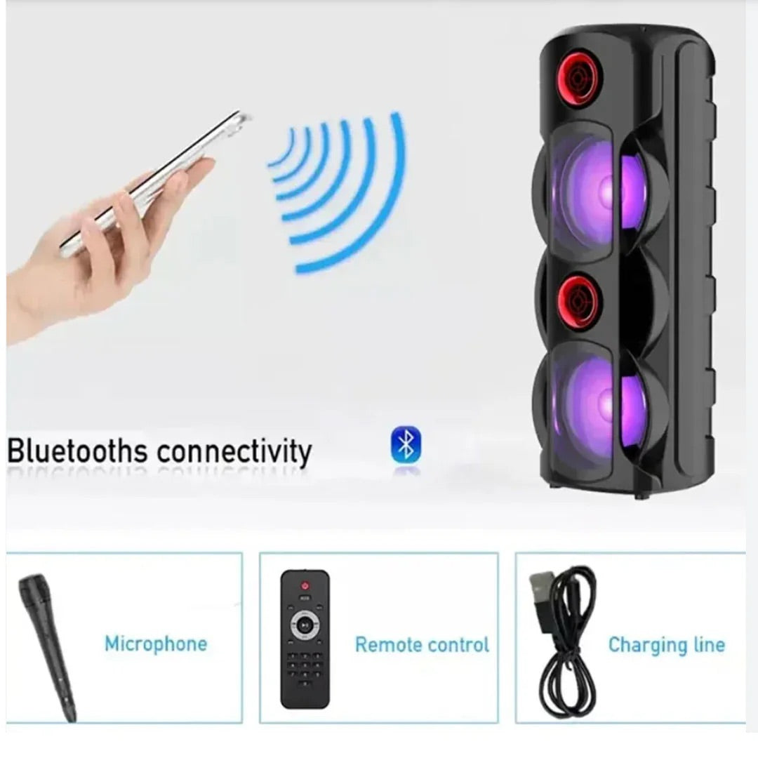 Boxa Portabila Super Bass USB BT AUX FM Microfon, Telecomanda ZQS 8225, 77.5CM INALTIME, 200W PMPO
