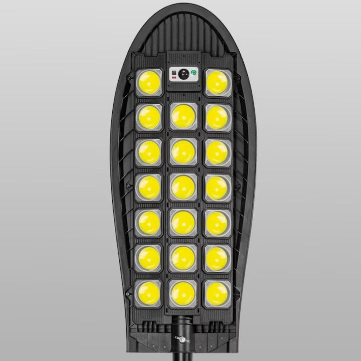 Lampa solara stradala W7102A-7 cu 20 LED COB, senzor de miscare si telecomanda, protectie IP65, negru engross