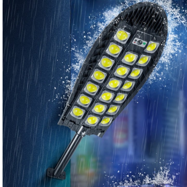 Lampa solara stradala W7102A-7 cu 20 LED COB, senzor de miscare si telecomanda, protectie IP65, negru engross