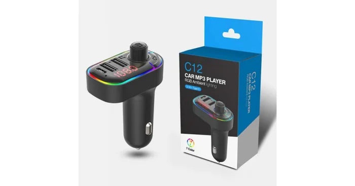 Modulator auto C12, transmițător FM versiunea Bluetooth 5.0 Engross