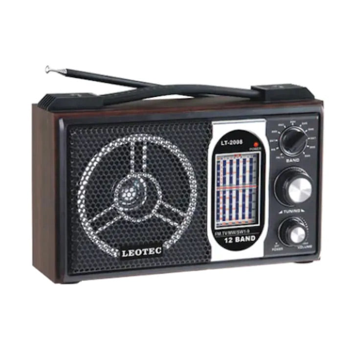 Radio portabil Leotec LT-2008-LW, 11 benzi, model retro, Antena satelor engross