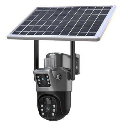 Camera De Supraveghere Cu Panou Solar,4G,Senzor De Miscare,Lentile Duble,4G HD 8MP