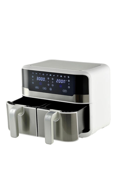 Friteuza dubla cu aer cald MasterPRO Rocket Duo, afisaj LED cu touch screen si 11 retete prestabilte, 2400 W, capacitate vas 9l