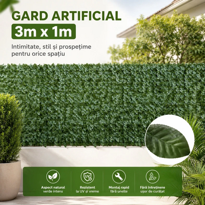 Gard artificial decorativ 3 m x 1 m