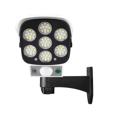 Lampa tip camera falsa cu panou solar si senzor de miscare, 77 x LED, telecomanda, 3 moduri de iluminare engross