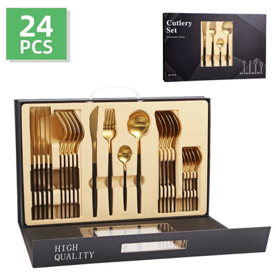 Set tacamuri 24 piese din otel inoxidabil, stil portughez Cutlery Set